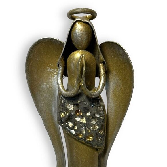 Pier 1 Imports Angel Christmas Stocking Hanger Holder Pair Iron Antique Pewter - Picture 5 of 16